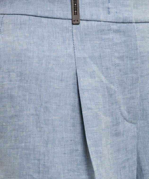 Peserico Блакитні штани з льону з відворотами P04015Z02598 зображення 5