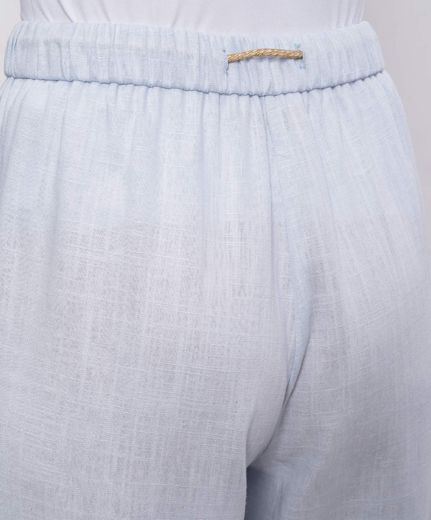 Herno Блакитні штани з льоном PT000222D12689 зображення 4