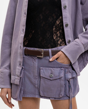 The Attico Коричневый кожаный ремень 260WKE00029LBT019AA