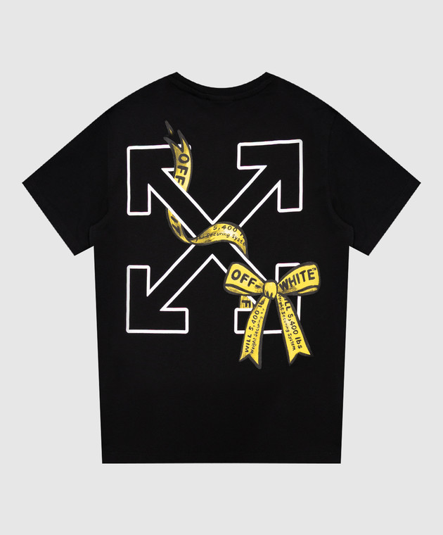 Off-White Детская черная футболка Industrial Logo 44GAA001F26J009 изображение 2