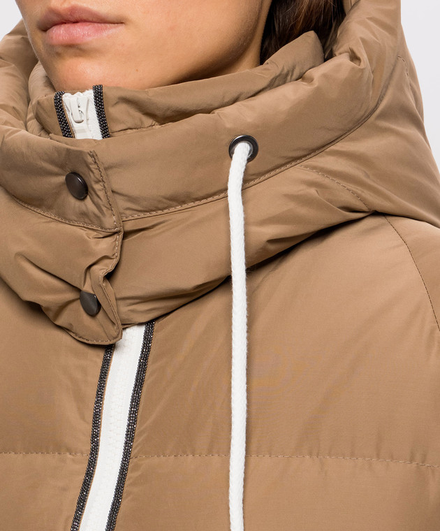 Brunello Cucinelli Коричневый стеганый пуховик MH5257216 изображение 5
