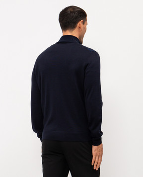 Stefano Ricci Синій кардиган з кашеміру і шовку K808097R30F25374