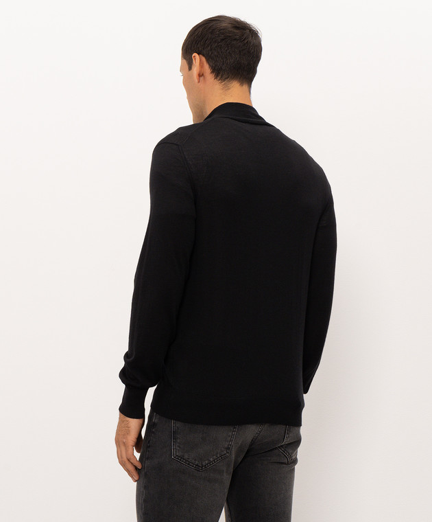 Doriani Cashmere Черный джемпер из шерсти, шелка и кашемира с молнией 1818179 изображение 4