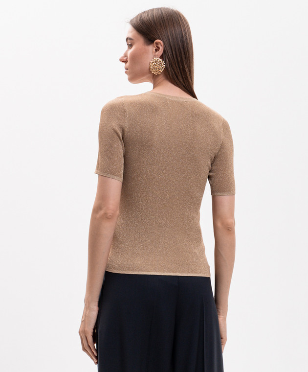 Max Mara Коричневый топ с люрексом MSTSEQUOIA изображение 4