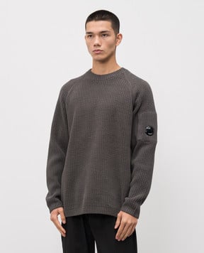 C.P. Company Сірий светр з патчем логотипа MKN023A005558G