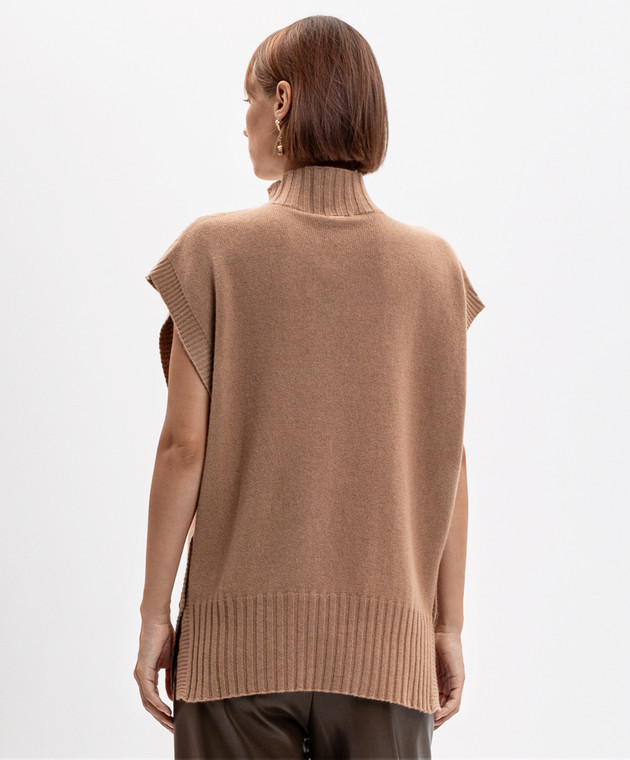 Twinset Коричневий жилет з вовною та кашеміром 262TP3503 зображення 4