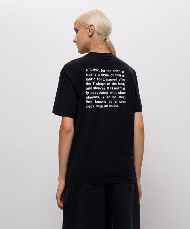 Vetements Черная футболка с контрастным принтом MH27TR221Bw изображение 4