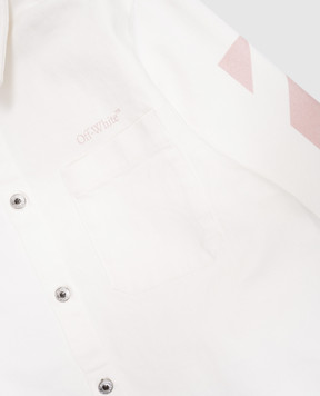Off-White Дитяча біла джинсова сорочка з принтом емблеми 44GYD002S26D001