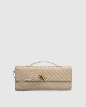Bottega Veneta Бежевий шкіряний клатч Andiamo 741511VCPP3