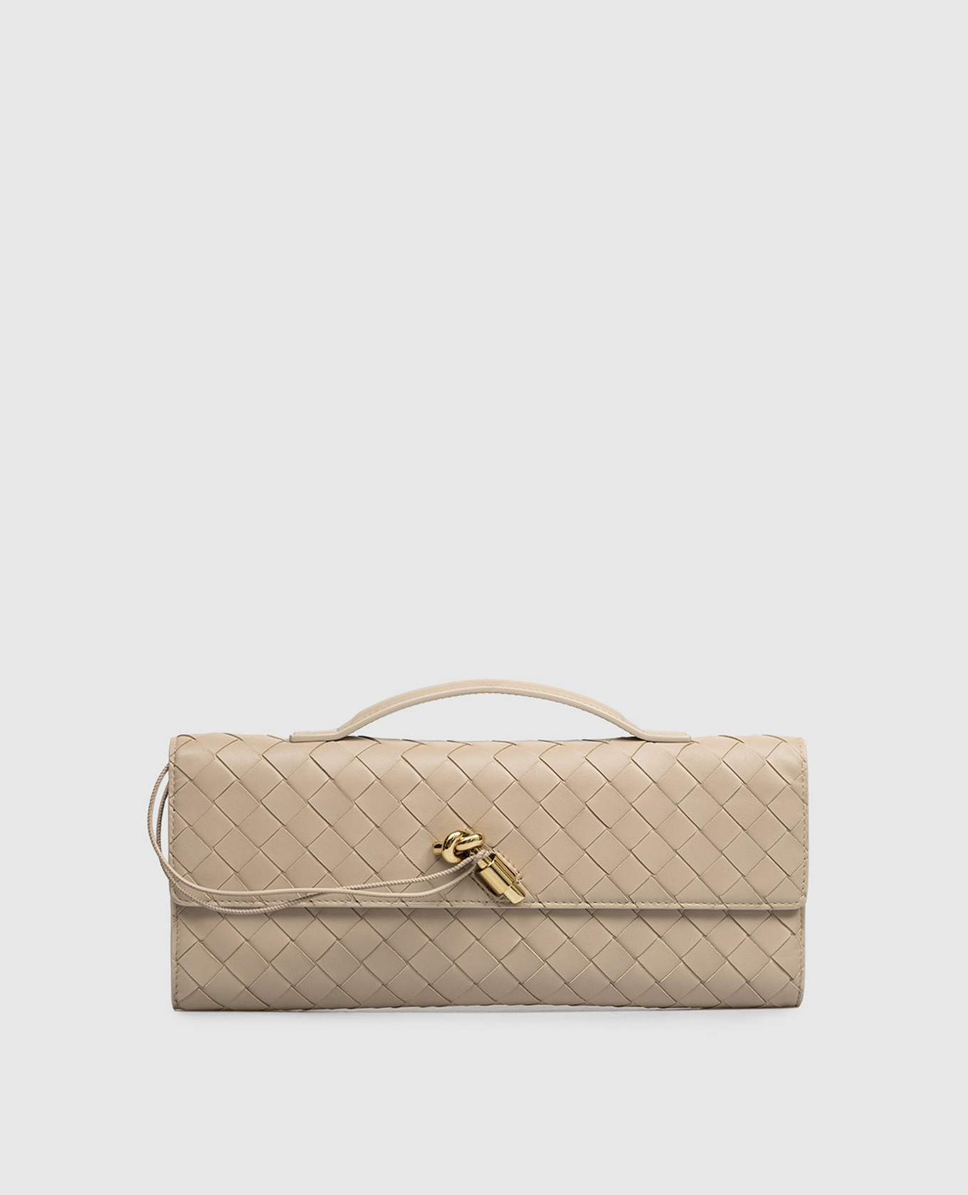 Бежевый кожаный клатч Andiamo