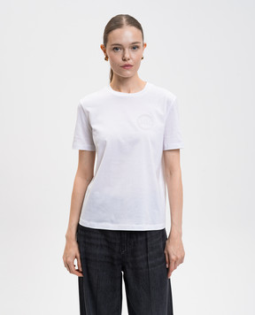 Max Mara Біла футболка Gattoni з монограмою логотипа GATTONI