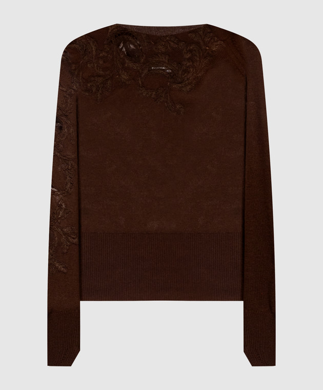 Ermanno Scervino Коричневый джемпер из кашемира D495M302APPYU