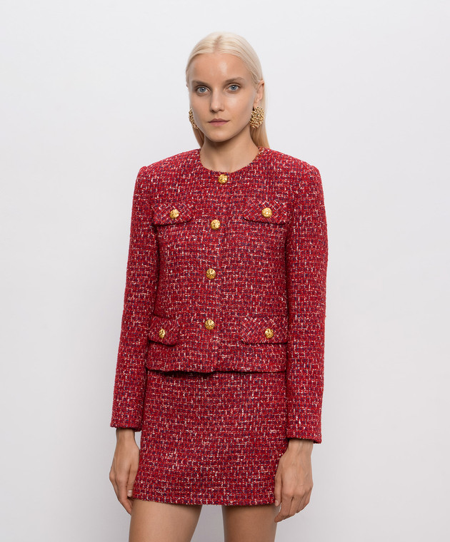 Valentino Красный твидовый жакет 9B3CE615ACQ изображение 3