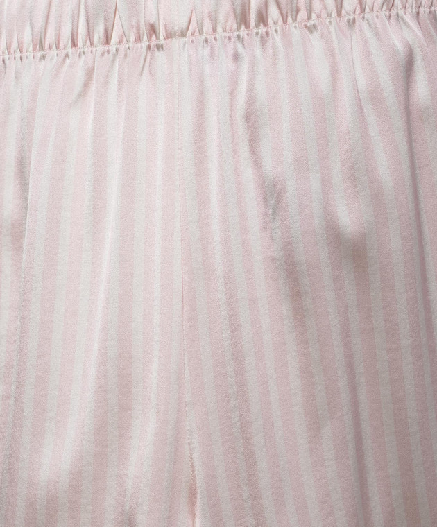 Dore & Rose Рожева піжама із шовку в смужку SCALLOPSILKSHORTSET зображення 4