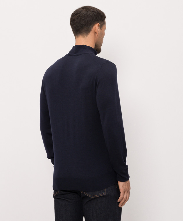 Canali Синій джемпер з вовни MK01149C0015 зображення 4