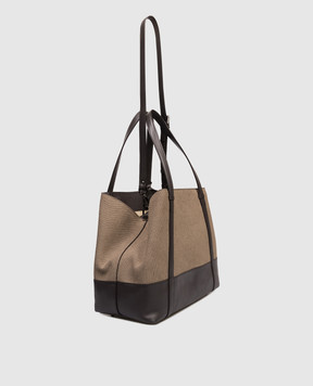 Peserico Коричнева комбінована сумка-тоут S38379C0RCC830