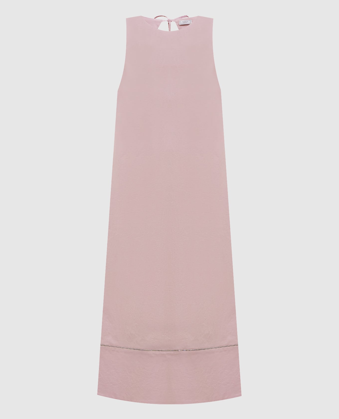 Розовое платье с цепочкой мониль