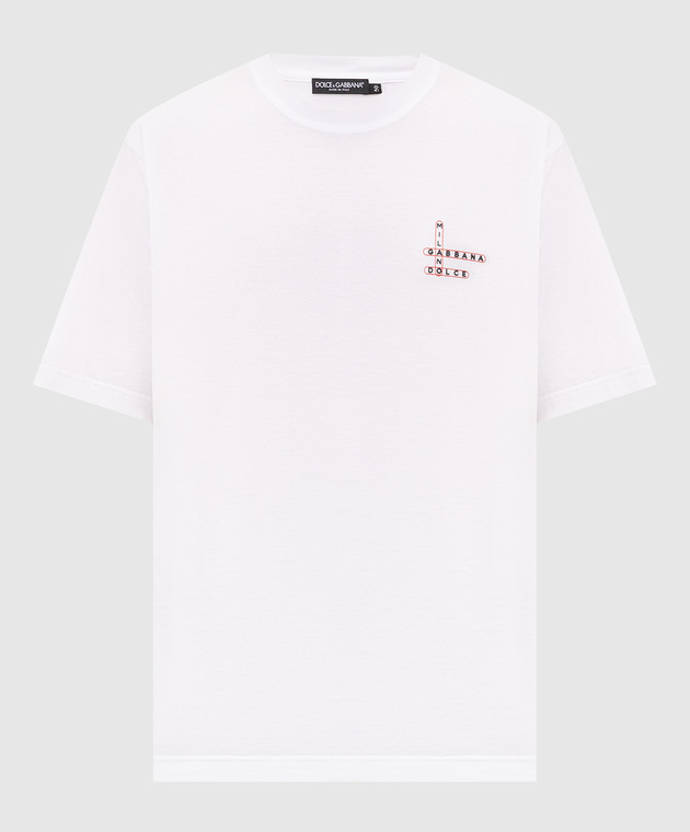 Dolce&Gabbana Белая футболка Crossword с принтом логотипа G8PN9TG7QAV