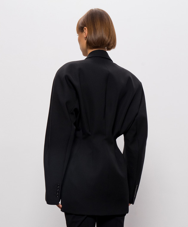 Thierry Mugler Черный жакет из шерсти COM1VE04801019 изображение 4