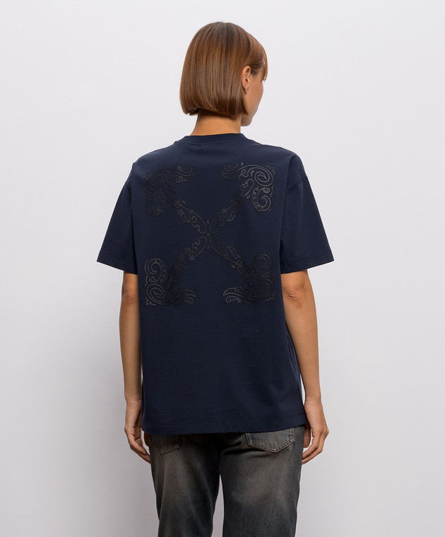Off-White Синяя футболка Paisley Arrow 2FA00427T изображение 3