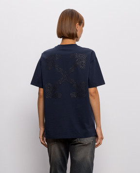 Off-White Синяя футболка Paisley Arrow 2FA00427T