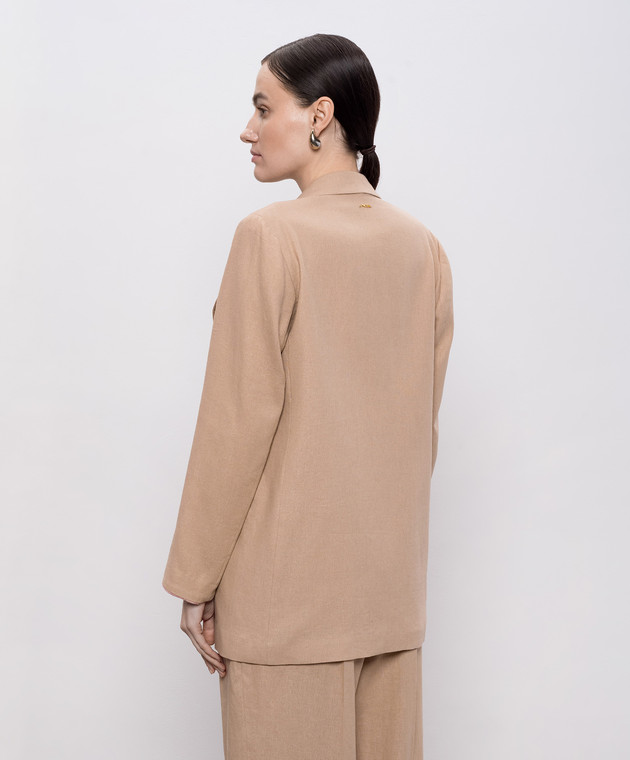 Twinset Бежевий жакет з льоном 261TF2020 зображення 4
