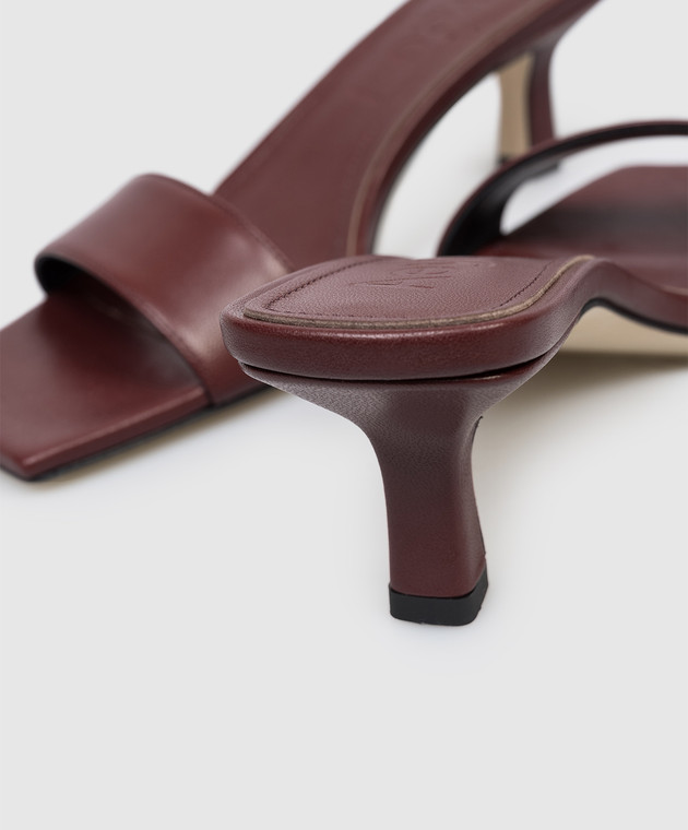 Aeyde Бордові шкіряні мюлі Gilly HS0672001012126 зображення 5