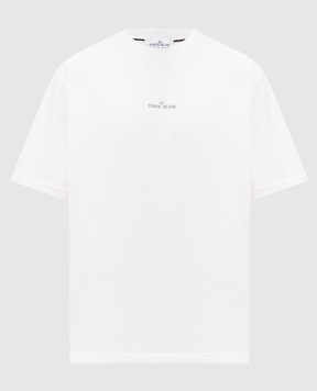 Stone Island Белая футболка с принтом Lab L1S152100002S0364