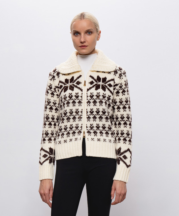 Moncler Кардиган кольору айворі з вовною L20939B00058N1293 зображення 3