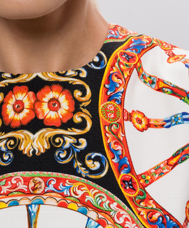 Dolce&Gabbana Топ в брендовий принт F7BZ0TGDDTD зображення 5