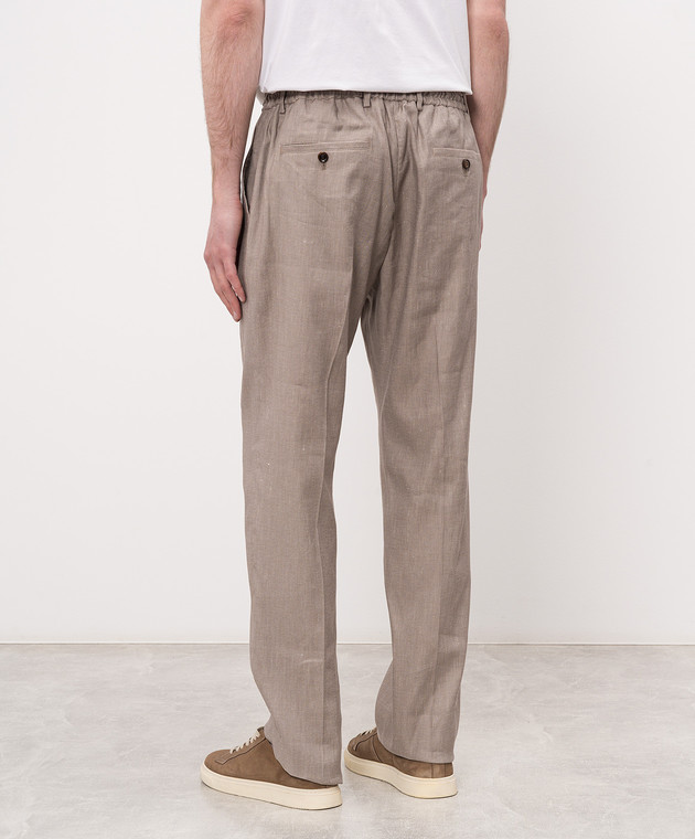 MooRER Бежеві штани ADAMSON з льоном ADAMSONFSW зображення 4