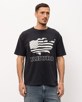 Rhude Чорна футболка з принтом RHSS26TT08012