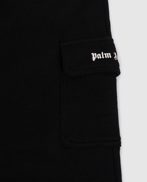 Palm Angels Дитячі чорні штани-карго з принтом логотипа PBCH016S26FLE001