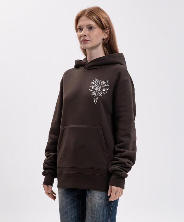 AMIRI Коричневе худі з кристалами AM426JR013 зображення 3
