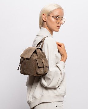 Brunello Cucinelli Коричневый замшевый рюкзак MBDLB2841