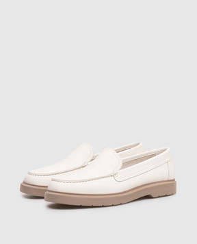 Brunello Cucinelli Білі шкіряні лофери MZDKG3255