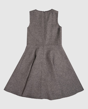 Brunello Cucinelli Детское серое платье из шерсти с цепочкой мониль BD565A407C