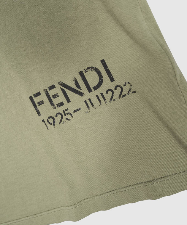 Fendi Дитяча зелена футболка з принтом JUI222B1LF зображення 3