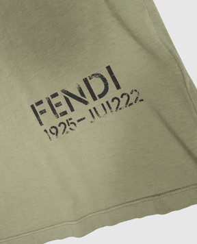 Fendi Дитяча зелена футболка з принтом JUI222B1LF