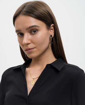 Dolce&Gabbana Золотисті сережки-кліпси з логотипом WEQ4S3W1111