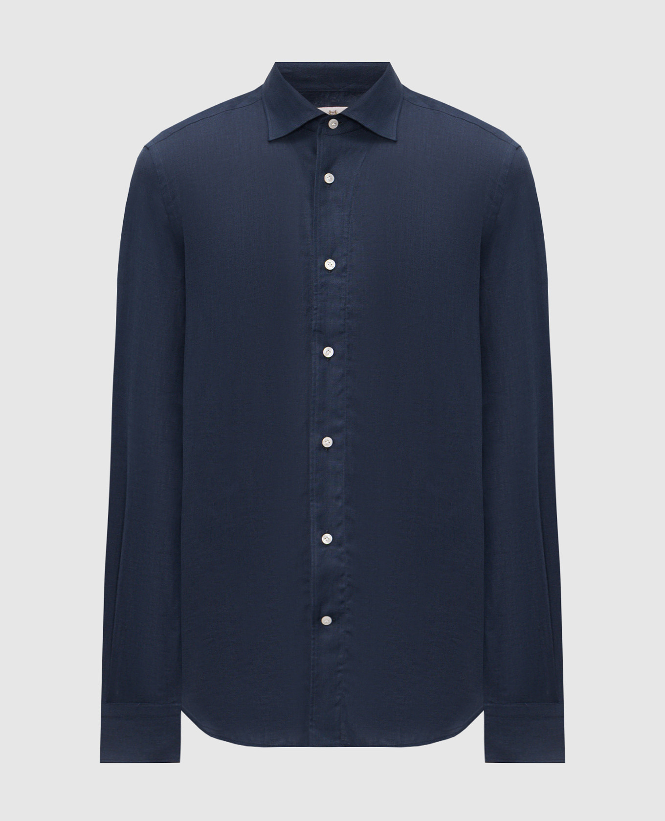 Синяя рубашка из льна