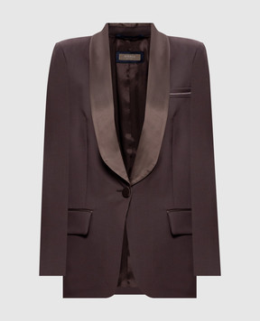 Peserico Коричневий жакет з вовни з ланцюжком моніль E019895815A