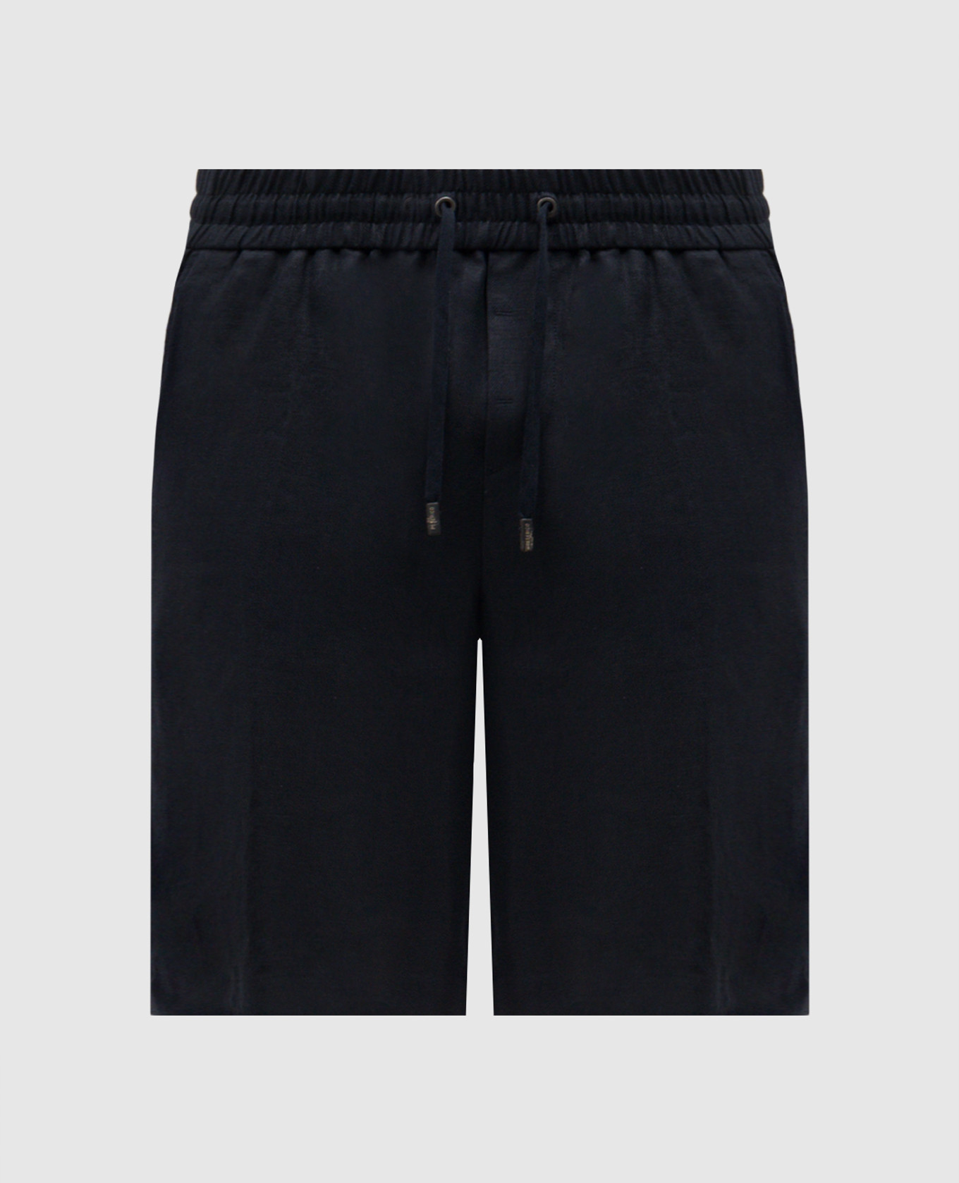 

Синие шорты из льна с логотипом, Синий, Шорты