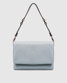 Gianni Notaro Блакитна шкіряна сумка-месенджер Dollaro 218DOLLARONIKEL