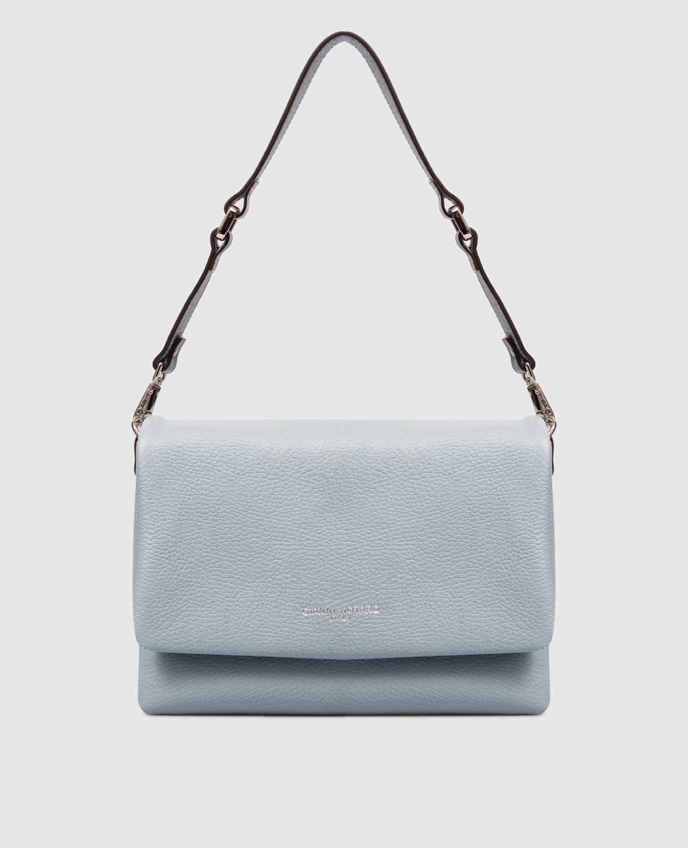 Голубая кожаная сумка-мессенджер Dollaro