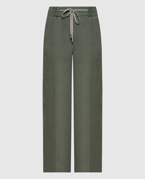 Peserico Зеленые брюки из льна P0423402647