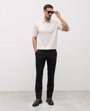 Dolce&Gabbana Біле поло із шовку з логотипом GXZ02TJBSOI