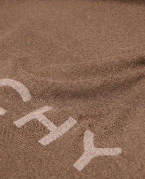 Givenchy Коричневий палантин з вовни і кашеміру з логотипом 710010177001