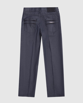 Stefano Ricci Дитячі сині штани з патчем логотипа Y8T6101090TSOBL