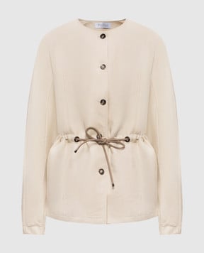 Max Mara Бежева куртка MXMCAREZZA з льону та шовку MXMCAREZZA